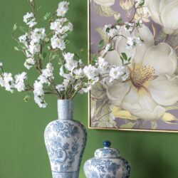 Rectangular Console Table With Elegant Floral Design And Mirrored - Silver Multi