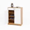 Freestanding Wooden Shoe Cabinet Organizer With Adjustable Shelves And Drawer - Natural / White - Image 21