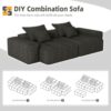 Modern Oversized Modular Sectional Sofa With 2 Chaise Lounge And 2 Armrest, Sparkling Chenille Fabric Soft Cushion Sofa With 4 Pillows, 4 Pieces Diy Combination Tufted Sofa, No Assembly Required - Black - Image 13