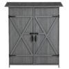 Outdoor Storage Shed With Lockable Door, Wooden Tool Storage Shed With Detachable Shelves & Pitch Roof - Gray - Image 16