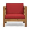 Brava - Modern Club Chair With Water Resistant Cushions - Red - Image 8