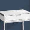 Accent Side Table, Storage Drawer, Glossy Modern - White - Image 3