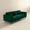Amber - Mid-Century Modern Luxury Modern Velvet Sofa - Brown / Dark Green - Image 3