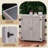 Rustic Cedar Wood Potting Bench With Storage Cabinet And Metal Top For Outdoor Patio - Gray - Image 5