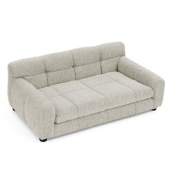 Modern Pet Sofa With Backrest And Armrests Linen Fabric For Medium And Large Dogs - Beige