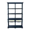 4 Tiered Wooden Shelf With Two Drawers, Farmhouse Wood Bookcase Display Storage Shelf Etageres - Antique Navy Blue - Image 8