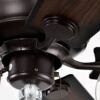 52" Crystal Shade Ceiling Fan Lamp, 3 Speed, 4 Timing, 5 Reversible Blades Crystal Ceiling Fan, 5 Pieces X E12 (No Include Bulb), Hand Pull Chain - Matte Black - Image 18