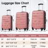 3 Piece Luggage Set Hardside Spinner Suitcase With Tsa Lock 20" 24' 28" Available - Rose Gold - Image 2