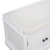 Storage Bench With 4 Doors And Adjustable Shelves, Shoe Bench With Removable Cushion For Living Room, Entryway - White - Image 9