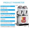 110V Commercial Slushy Machine 30L Double Tank 950W Stainless Steel Margarita Frozen Drink With Powerful Compressor Efficient Cooling Perfect For Supermarkets Cafes Restaurants Bars - Silver - Image 6