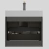 Alice - 24" Bathroom Vanity With Sink, Large Storage Wall Mounted Floating Bathroom Vanity For Modern Bathroom, One-Piece Sink Basin Without Drain And Faucet - Gray / White - Image 7