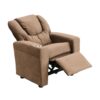Kids Recliner Chair, Kids Upholstered Couch With One Cup Holder, Toddlers Recliner With Headrest And Footrest - Brown - Image 5