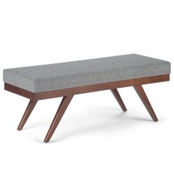 Chanelle - Mid Century Ottoman Bench - Pebble Gray