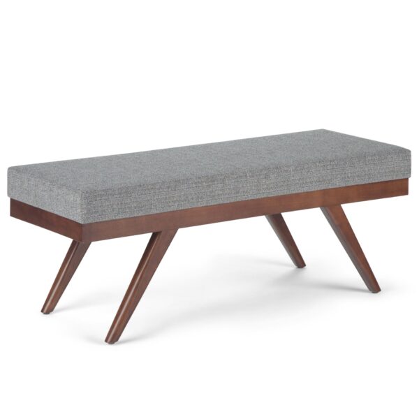 Chanelle - Mid Century Ottoman Bench - Pebble Gray