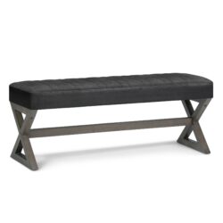 Salinger - Large Ottoman Bench - Distressed Black
