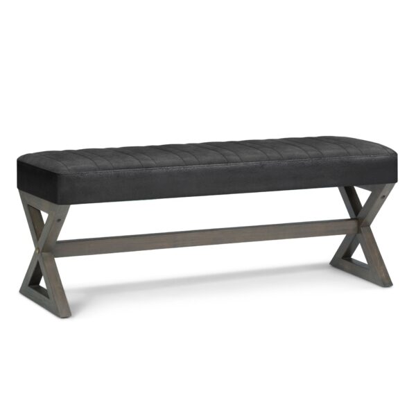 Salinger - Large Ottoman Bench - Distressed Black