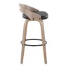 Cassis - Mid-Century Modern Fixed Height Barstool With Swivel With Round Footrest (Set of 2) - Light Gray / Black - Image 3