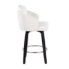 Dahlia - Contemporary Counter Stool Round Chrome Footrest (Set of 2) - Black / Cream - Image 3