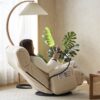 Adjustable Swivel Lounge Chair With 360 Degree Rotating Seat And Headrest Support, Leisure Chair Deck Chair Game Chair For Living Room - Beige - Image 5