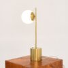 Ethereal - Modern Small Table Lamp, Desk Lamp Fixture With Globe Shade - Gold / White - Image 8