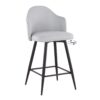 Ahoy - Contemporary Fixed Height Counter Stool Square Black Footrest (Set of 2) - Black / Light Gray - Image 2
