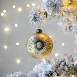 Christmas Ball Ornaments, Decorative Hanging Ball Christmas Tree Ornaments For Holiday Party Decorations (Set of 6) - Gold