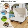 Outdoor Patio Daybed Rattan Daybed Outdoor Sunbed With Detachable Pillows For Patio, Backyard, Pool - Beige - Image 7