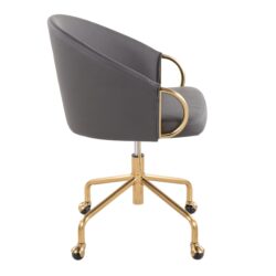 Claire - Contemporary / Glam Task Chair - Gold / Gray