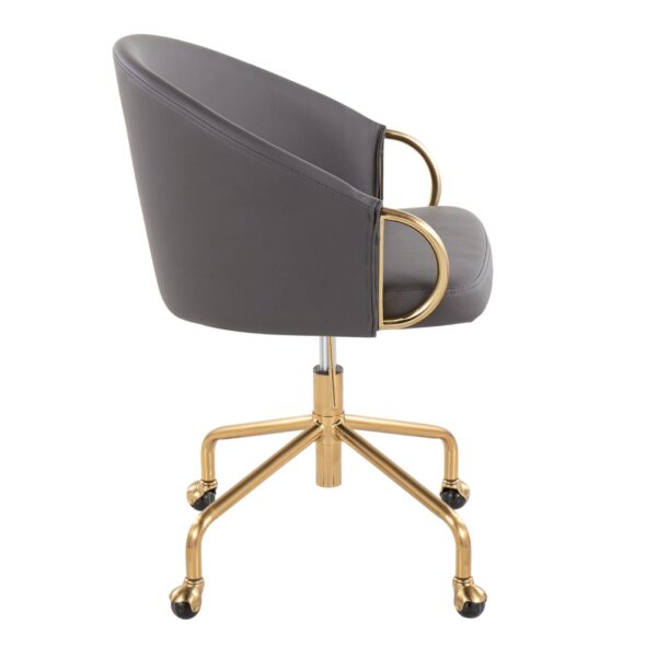 Claire - Contemporary / Glam Task Chair - Gold / Gray