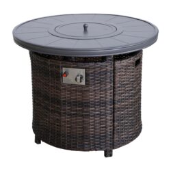 Outdoor Fire Pit Table With Lid - Espresso