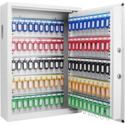 100 Keys Key Cabinet Digital Keypad Wall Safe - White