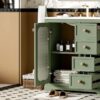Bathroom Vanity With A Soft Close Glass Door, Adjustable Shelves, And Three Drawers - Green - Image 22