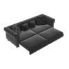 3 In 1 Pull Out Sofa Bed, Convertible Sleeper Sofa Bed, King Size Sofa Bed, Chaise Lounge, Velvet T3 Seater Sofa With Movable Ottoman, Tufted Design - Gray - Image 18