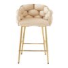 Modern Counter Stools (Set of 2) Counter Stools With Iron Frame, Soft Back And Cushion, Footrest, Suitable For Kitchen - Beige - Image 9