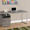 Computer Desk For Home Office, Laptop, Left, Right Set Up, Storage Drawers - Taupe - Image 3