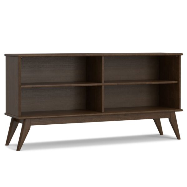 Draper - Mid Century Low Bookcase - Walnut Brown