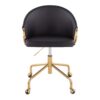 Claire - Contemporary / Glam Task Chair - Gold / Black - Image 5