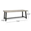 Equilibrium - Outdoor Dining Table With Slat Top Table - Gray - Image 3