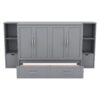 Full Size Murphy Bed With Shelves, Drawers And USB Ports - Gray - Image 5