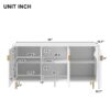 Modern TV Stand With 3 Doors And Adjustable Shelves For Living Room, Fits TVs Up To 70" - White - Image 16