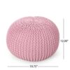Belle - Modern Knitted Cotton Round Pouf - Pink - Image 5