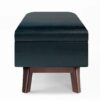 Owen - Small Rectangular Storage Ottoman - Distressed Dark Blue - Image 3