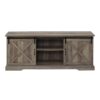 Farmhouse Sliding X Barn Door 70" TV Stand For 80" TVs - Gray Wash - Image 2