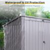 Garbage Bin Shed Stores 2 Trash Cans, Outdoor Bin Shed For Garbage Storage, Stainless Galvanized Steel, Bin Shed For Garden Yard Lawn - Gray - Image 8