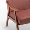 Accent Chair, Classic Mid Century Modern For Extra Seating - Rose - Image 4