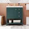 Transitional Style Bathroom Vanity Cabinet Combo With Ceramic Sink - Green - Image 3
