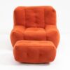 Fluffy Bean Bag Chair, Comfortable Bean Bag For Adults And Children, Super Soft Lazy Sofa Chair With Memory Foam And Ottoman, Indoor Modern Focus Bean Bag Chair For Living Room, Bedroom, Apartment - Red - Image 21