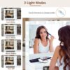 Vanity Desk With Freely Adjustable Side Cabinet, Makeup Vanity With Hollywood Lights, 5 Storage Drawers & 2-Shelves, Modern Dressing Table - White - Image 6