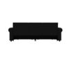 Pull Out Sofa Bed, 3 In 1 Convertible Sleeper Sofa With Nailhead Trim & Rolled Arm, Multi Functional Sofa Bed For Living Room, Bedroom, Apartment, Office - Black - Image 11