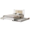 Queen Size Platform Bed With 2 Big Drawers Twin Size Trundle - White - Image 3